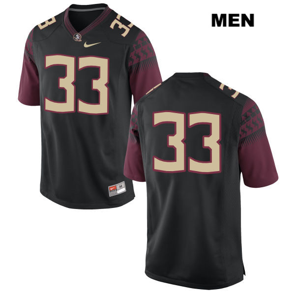 Men's NCAA Nike Florida State Seminoles #33 Amari Gainer College No Name Black Stitched Authentic Football Jersey DUS3869WM